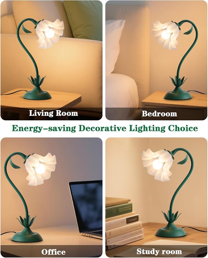 WERFOP Flower Table Lamp Cute Desk Lamp for Bedroom Home Decor - Image 7