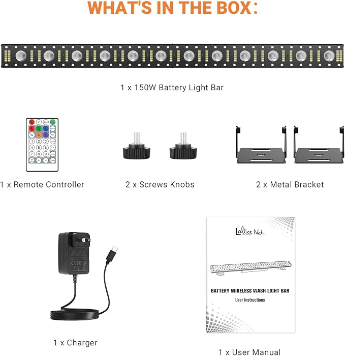 Battery Powered 150W 240LED Stage Wash Light Bar for DJ Party - Image 9