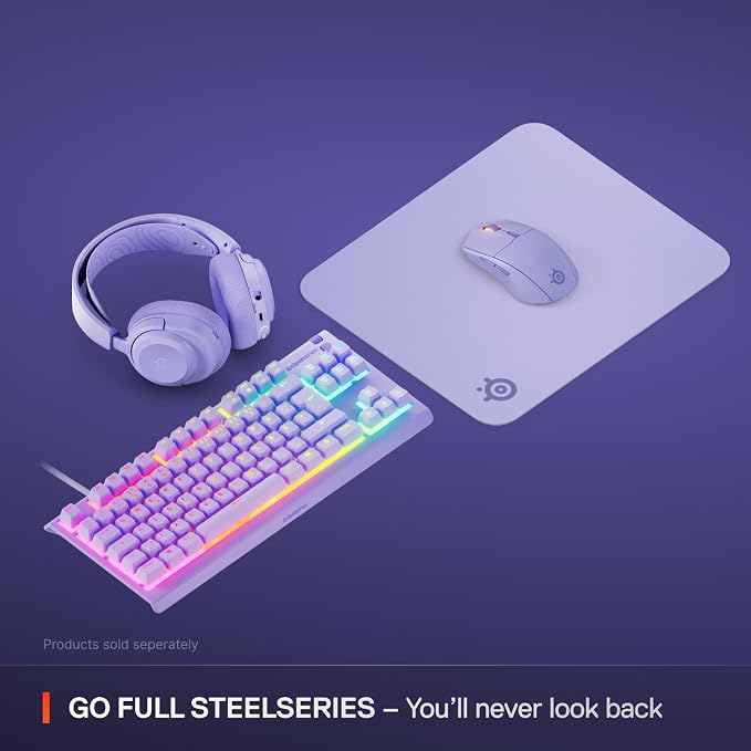 SteelSeries QcK Cloth Gaming Mouse Pad - Exclusive Micro-Woven Surface - Optimized for Gaming Sensors - Maximum Control - Size M - Lavender - Image 7