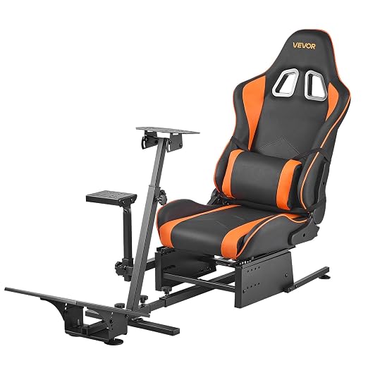 VEVOR Racing Wheel Stand, Heavy-Duty Simulator Cockpit Steering Wheel Stand, Fit Logitech G25, G27, G29, G920, G923, Thrustmaster T300RS, TX F458, T500RS, T3PA-PRO (F1/GT) and CSR Pedals - Image 9