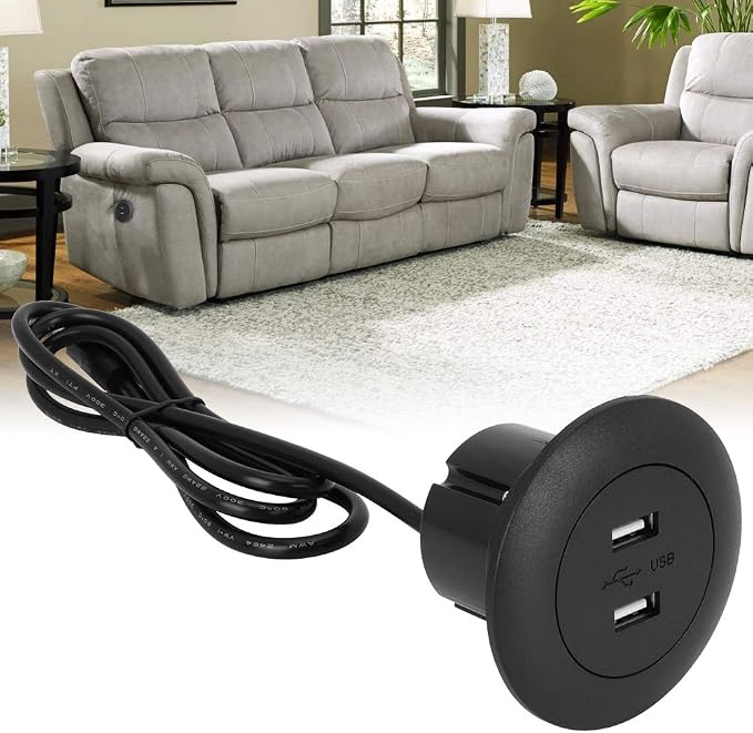 Aramox Dual USB Power Socket Charging Port for Electric Recliner Chair Lounge Sofa - Image 2