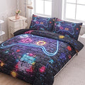 NINENINE Gaming Bedding Sets for Boys 5PCS Full Size Gaming Comforter Bed in A Bag Kids Teens Gaming Comforter Sets (1Comforter, 1Flat Sheet, 1Fitted Sheet, 2Pillowcases) by NINENINE