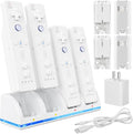KEKUCULL Remote Controller Charger Station for Wii/Wii U with 4 Pack 2800mAh Rechargeable Battery Pack, Charging Dock Station for Wii Controller, Remotes are not Included by KEKUCULL
