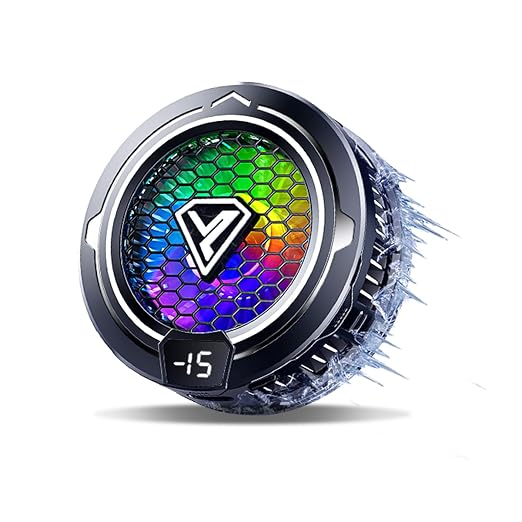 Cell Phone Cooler Heatsink for Gaming,Phone Cooling Fan Cooler for iPhone/iPad to Keep Phone Cool,Magnetic Phone Cooling Case Radiator with RGB LED (Not with Rechargeable Battery Version) by Unknown