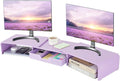 LEKETREE Dual Monitor Stand Riser with Drawer, Desk Organizer and Accessories, Metal Laptop Stand for Desk, Workspace Desktop Stand for Computer, Laptop, TV and More (Purple) by Stylishworkspaceeffortlessorganization