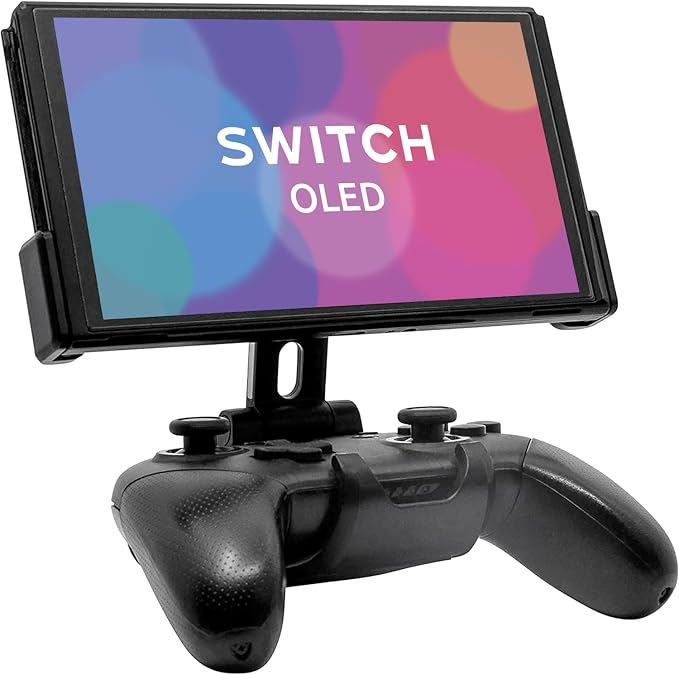 Fixture S2 Gaming Console Monitor and Controller Mount Compatible with Nintendo Switch OLED and Pro Controller, Adjustable Video Game Holder Stand Clip by FIXTUREGAMING
