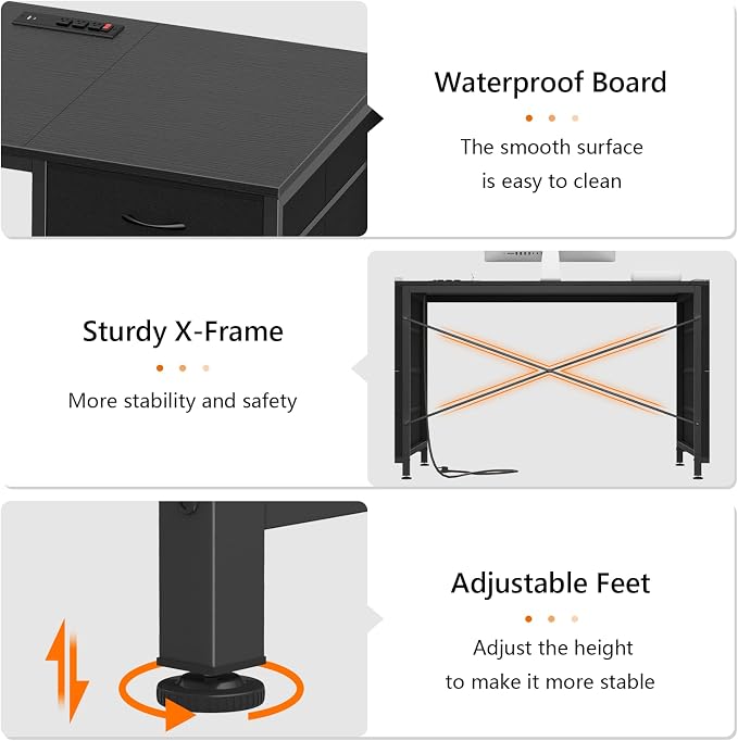 60 Inch Computer Desk with 8 Drawers for Home Office, Bedroom, Living Room - Image 8
