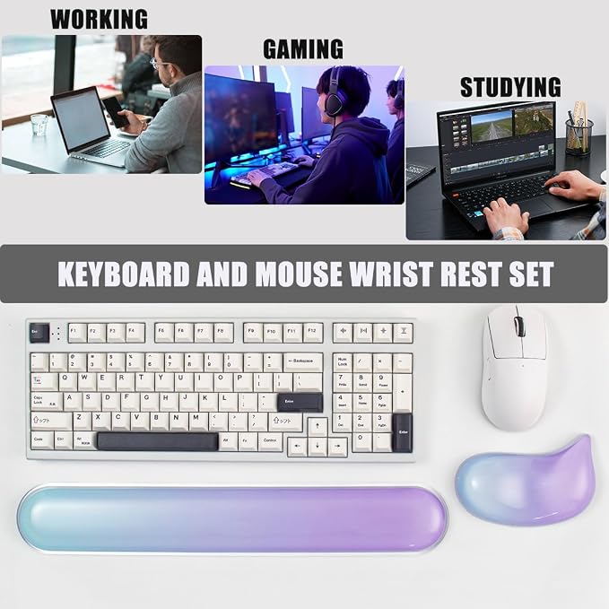 Gel Keyboard and Mouse Wrist Rest Set,Wrist Support for Computer Keyboard - Image 6
