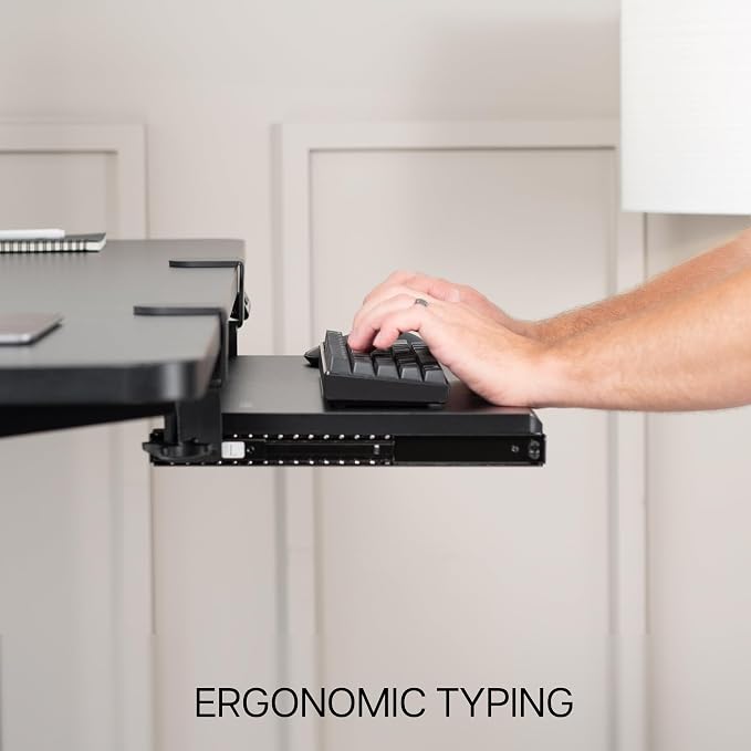 VIVO Small Keyboard Tray, Under Desk Pull Out with Extra Sturdy C Clamp Mount System, 20 Inches (26 Inches Including The Clamps) x 11 Inches Slide-Out Platform Computer Drawer for Typing, Black, - Image 7