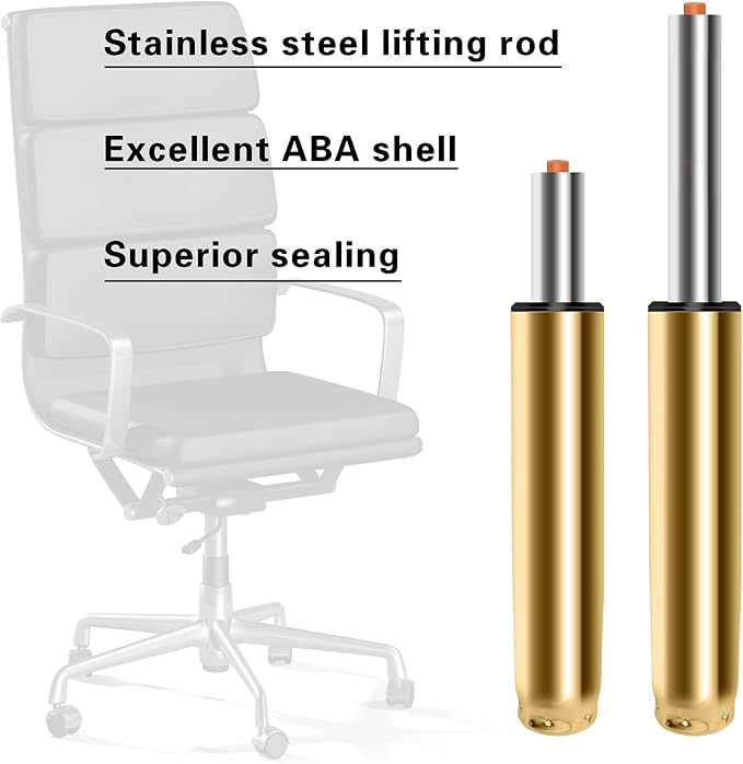 Omyoffice Adjustable Height Gas Lift Cylinder for Office Chairs, Universal Size, Heavy Duty, Gold | Heavy-Duty 1000 lbs, Hydraulic Pneumatic Gas Lift, Universal Fit Most Executive Gaming Desk Chairs - Image 8