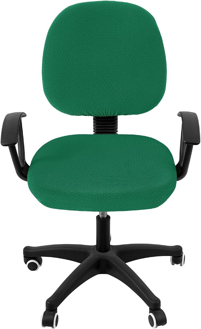 Smiry Office Computer Chair Covers for Desk Rotating Chair Protector | Stretch Jacquard Removable Washable Universal Slipcovers, Seat + Backrest Cover, Chritsmas Green - Image 2