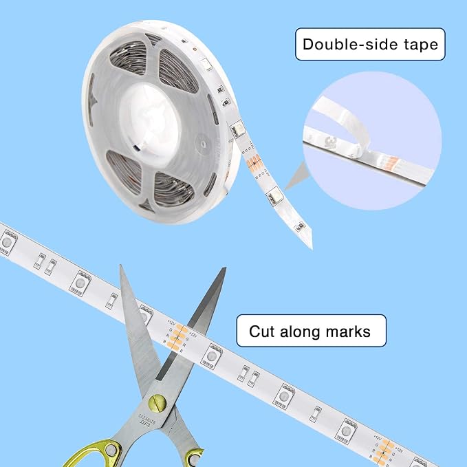 phopollo 200ft Bluetooth 24V Led Strip Lights, Color Changing Room Lights - Image 8