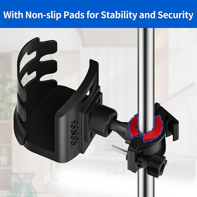Adjustable Mic Stand Drink Holder with 360° Rotate Microphone Stand Cup Holder - Universal Water Bottle Holder Clamp On Cup Holder for Mic Stand, Music or Drum Stands to Holds Cups, 2 Pack - Image 5