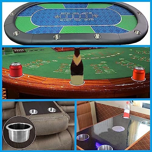 ISURE MARINE 4Pcs 3" Stainless Steel Drop-in Anti-Spill Cup Holder with Non-Slip Washer,Heavy Duty Poker Table Cup Holder Inserts Fits Standard Soda Can for Desk, Boats, RV Cars & Trucks - Image 7