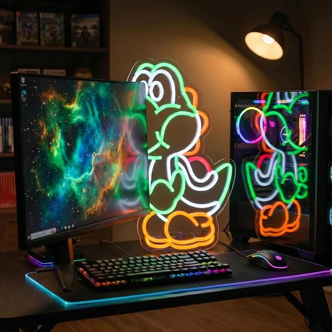 Anime Neon Sign Dinosaurs Neon Sign Dimmable LED Neon Lights for Bedroom Wall Decor Game Room Decor Dinosaur Decor for Kids Boys Man Cave, Gifts for Game Fans - Image 2