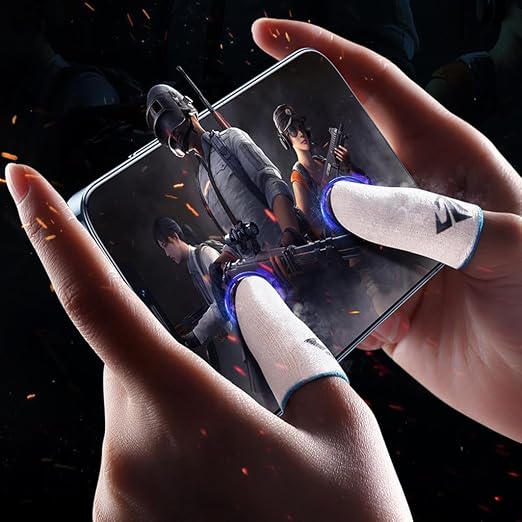 2Pcs Breathable Gaming Finger Sleeves Game Gloves Anti-Sweat Thumb Finger Cots Fingertip Cover for Mobile Games/COD / / ROS Gaming Sleeves Cots for Mobile Games Sensitive Touch Feel - Image 7