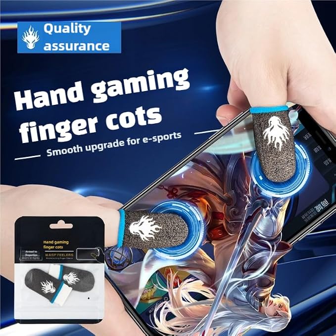 16 Pack Gaming Finger Sleeves for Mobile Gaming,Smooth Feel,Anti Sweat,Ultra Thin,0.3mm Silver Fiber,zhicom Finger Sleeves Fit All Touchscreen Devices,Gaming Finger Gloves for PUBG COD Dedales Gamer - Image 8