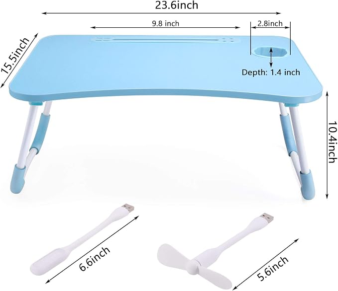 Slendor Foldable Lap Desk with Cup Holder for Bed, Couch, Floor - Image 6