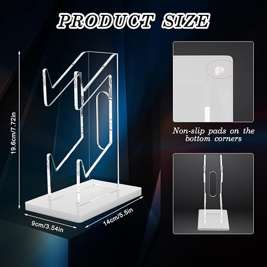 FYY Game Controller Holder 2 Tiers - Universal Dual Controller Stand with Headphone Holder, Acrylic White Display Stand Compatible with Nintendo Switch Xbox PS5 PS4, Desk Mount - Image 3