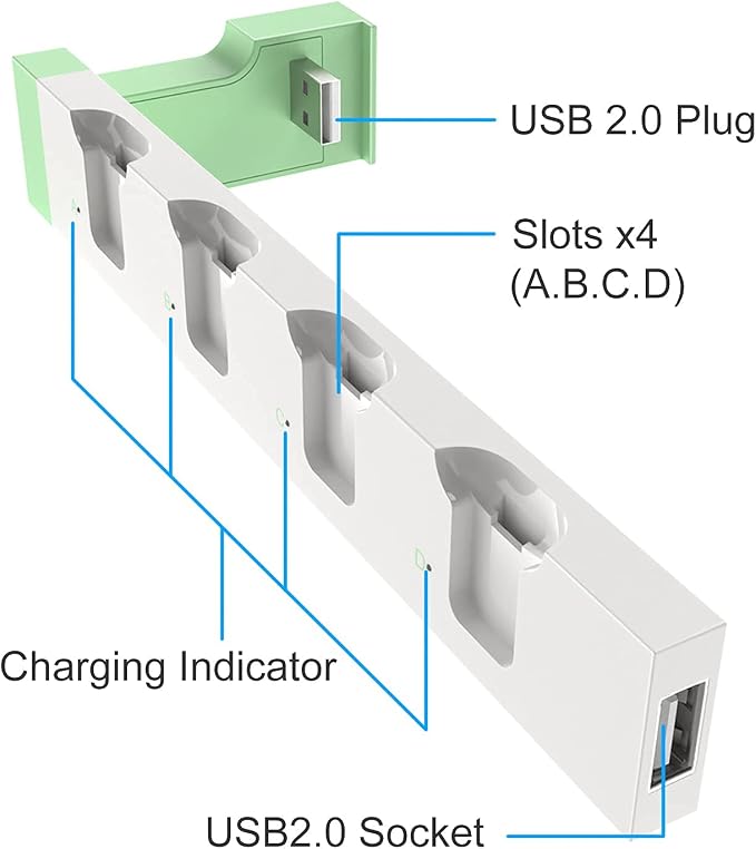 Switch Controller Charger Dock for Nintendo Switch 1/OLED for 4 Joy-Cons - Image 3