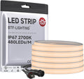 BTF-LIGHTING UL Listed IP67 Waterproof COB LED Strip Warm White 2700K by BTF-LIGHTING