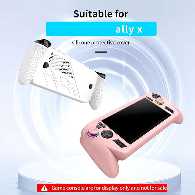 Silicone Protective Cover for ROG Ally X Portable Console Ergonomic Anti-Drop,Scratch Resistant Protective Cover Stand for ROG Ally X Gaming Gear - Image 4