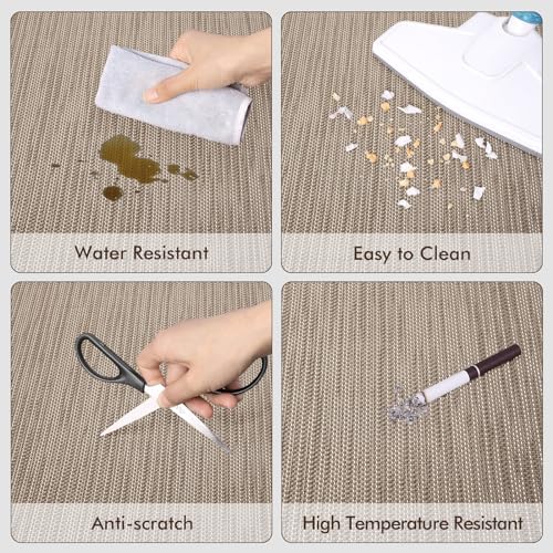Blvornl Office Chair Mat for Hardwood Floor, Computer Chair Mat, 47.2"x 60" | Dark Brown, Waterproof, easy to clean, suitable for hardwood, laminate, Rattan Woven Pattern, Durable Solid PVC Material - Image 4