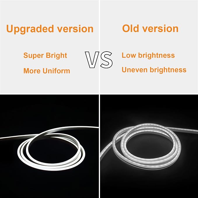 16.4FT White Neon Light Strip Waterproof, 5V USB White Led Strip Lights with Touch Controller,Cuttable Flexible Silicone Neon Rope Light for Bedroom, Party, Home Decor, Poster Lights - Image 4