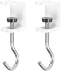 PATIKIL Desk Hook, 2Pcs Desk Mount Bag Holder Hook Cat Claws J Hooks for Hanging Bag Backpack Under Desk Clamp Purse Adjustable Headphone Table Closet Door Under Counter, White by PATIKIL