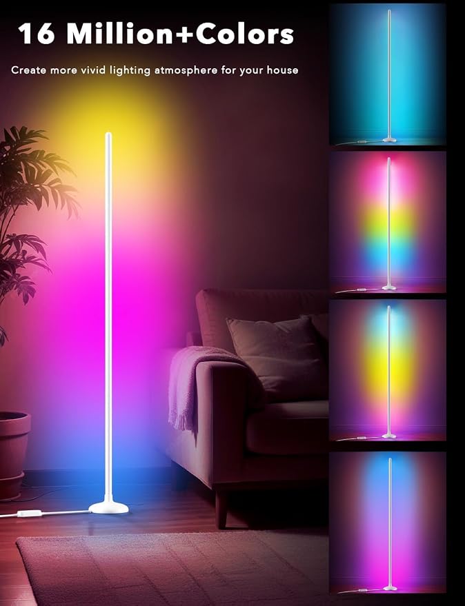 DAYBETTER 2 Pack Smart Floor Lamp, RGB+IC Corner Lamp with APP and Remote, 130LM Ambient Lighting Floor Lamps for Bedroom, 16 Million Colors, Music Sync, LED Floor Lamp for Living Room - Image 3
