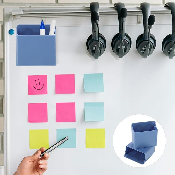2Pcs Pen Holder with Suction Cup for Whiteboard Desktop Organizer Office Desk Storage Container for Pens Pencils Dry Erase Markers and Accessories Space Saving Pencil Holder - Image 2