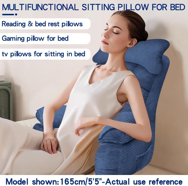 YDCEULARDOH Reading Pillow for Bed Adult – Large Bed Pillow with Arms, Supportive Back Pillow for Sitting Up in Bed for Reading, Watching TV, or Gaming - Image 4
