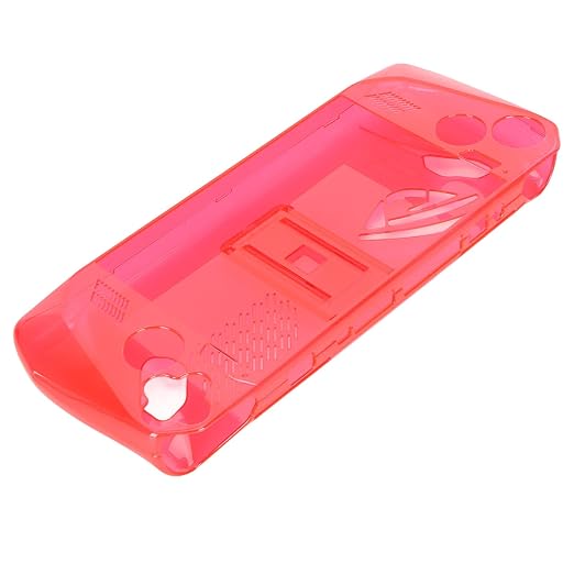 Clear Shockproof TPU Protective Case for ROG Ally Handheld 2023, Transparent Game Console Cover with Foldable Stand and Non - Slip Grip for Gaming Comfort (Transparent Red) - Image 6