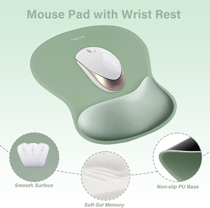 MOSISO Wrist Rest Support for Mouse Pad & Keyboard Set, Green - Image 3