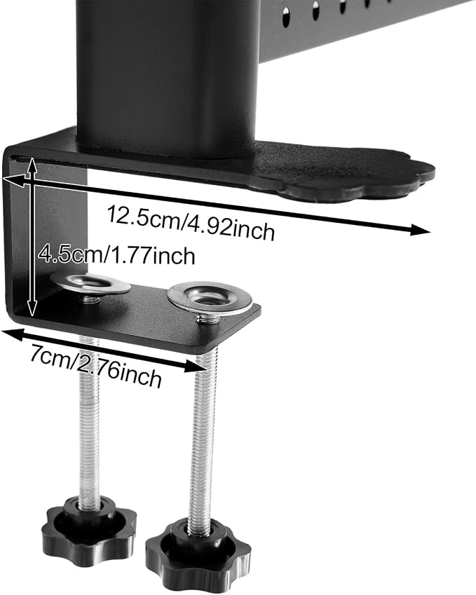 Desk Pegboard, Clamp On Desk Organizer Shelf, Desktop Bookshelf Storage Shelves, Privacy Panel for Home Office Dorm Gaming Desk, Carbon Steel, 39.4" x 37.4", Black - Image 5