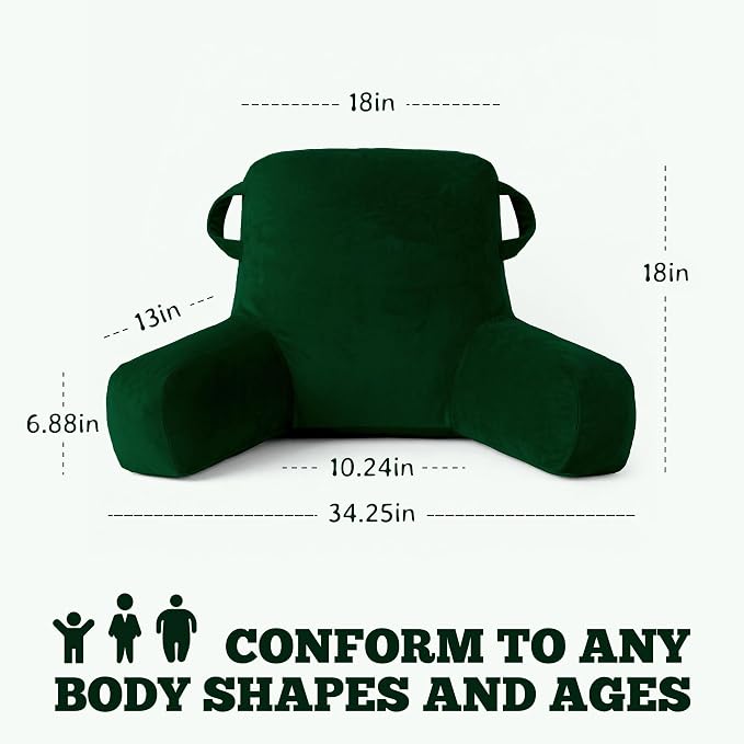 Reading Pillow for Bed,Back Pillow for Bed Sitting Up,Lumbar Support Pillow - Image 2