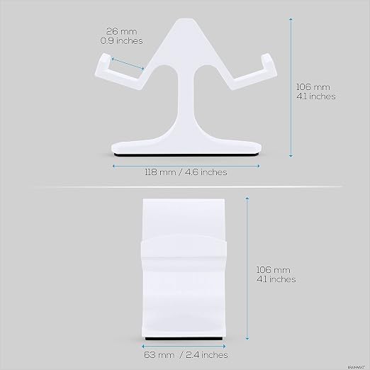 Dual Game Controller Desktop Holder Stand - Universal Design for Xbox ONE, PS5, PS4, PC, Steelseries, Steam & More, Reduce Clutter UGDS-03 (White) - Image 2