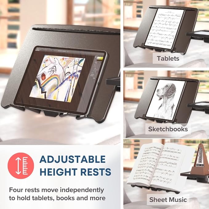 LEVO G2 Deluxe Rolling Laptop Stand with Mouse Tray, Charcoal & Black - Image 6