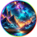 Gaming Chair Mat for Hardwood Floor Circle RGB Gaming Lights (Mountains 47”) - Noise Cancelling, Anti-Slip Gamer Floor Mat – Scratch Resistant Computer Gaming Mat for Chair – Office Chair Mat by DEALZOOM