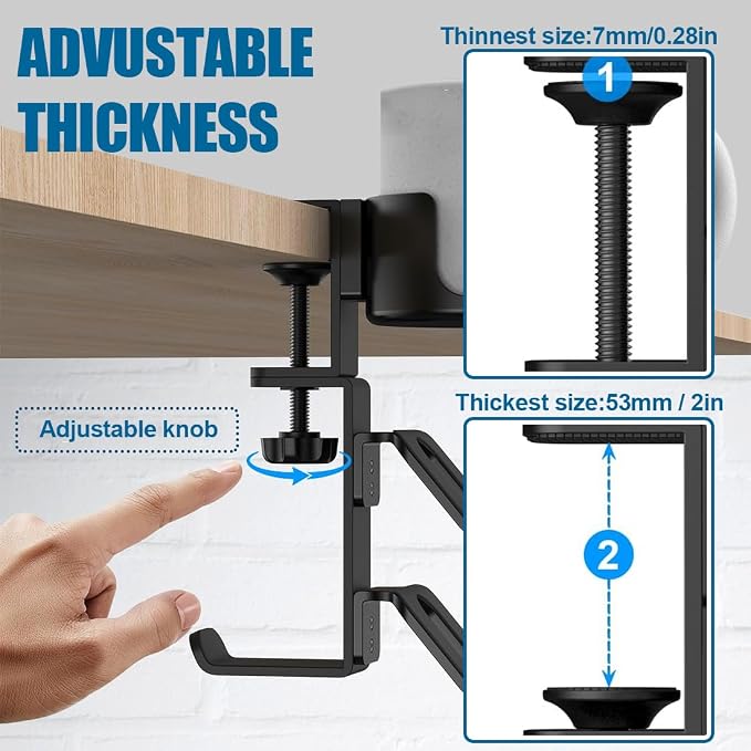 Under Desk Controller Holder Clamp Headphone Cup Organizer - Image 3