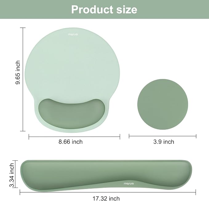 MOSISO Wrist Rest Support for Mouse Pad&Keyboard Set, Antique Green - Image 7