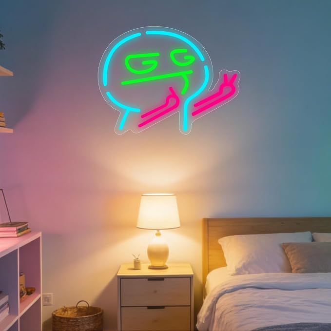 Gaming Neon Sign,Gamer Neon Signs for Game Room Decor,Good Game Neon Sign for Gaming Wall Decor,Game Victory Led Lights,GG Stickman Neon Signs for Teen Boys Room Decor Gifts,Gamer Gifts - Image 8