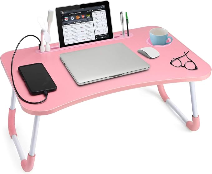 Slendor Foldable Lap Desk with Cup Holder for Bed, Couch, Floor by Slendor