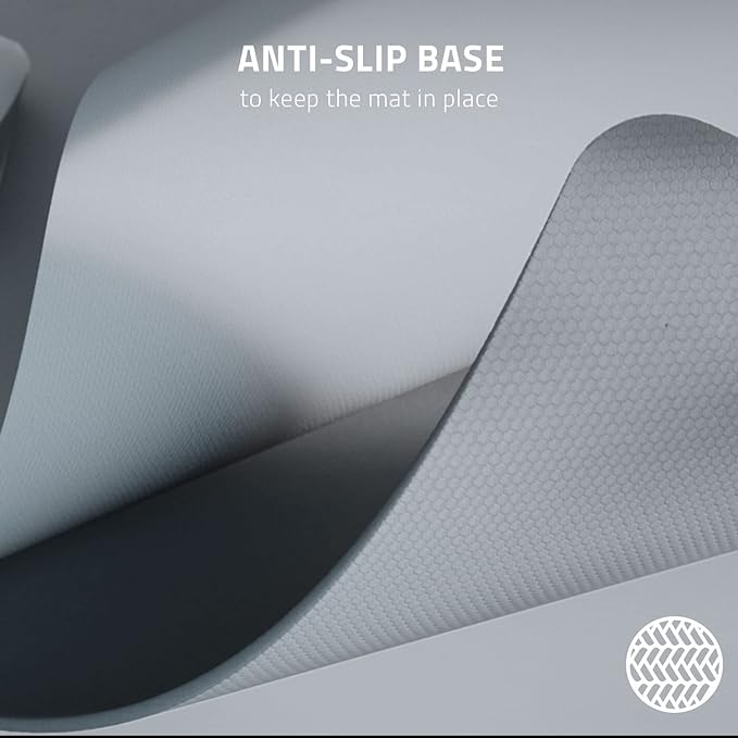 Razer Pro Glide Soft Mouse Mat, Textured Micro-Weave Cloth, White, XXL | Thick, High-Density Rubber Foam, Anti-Slip Base - Image 4