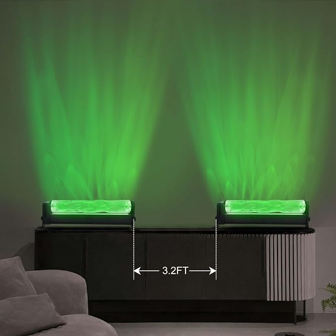 24W RGBW Water Ripple Wall Light 16 Colors, Remote Control, Water Wave Projection Wall Light Versatile for Home, Gaming & More -16"*2.4" - Image 3