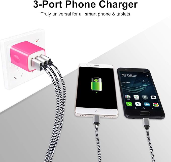 Wall Charger Adapter,USB Cubes,3Pack Universal Travel 3.1A 3 Muti Port - Image 5