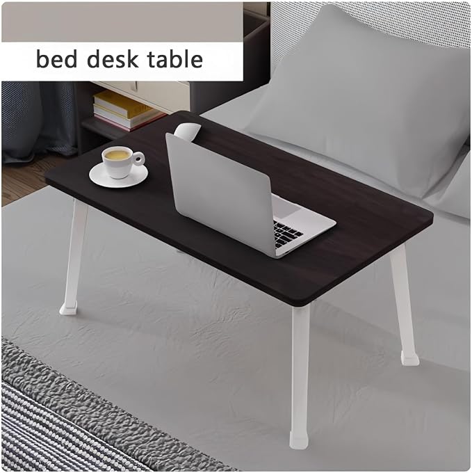 Foldable Laptop Desk for Bed, Bed Laptop Table, Foldable Portable Lap Bed Tray, 23.6 Inch Floor Table for Drawing, Reading and Writing, Black - Image 3