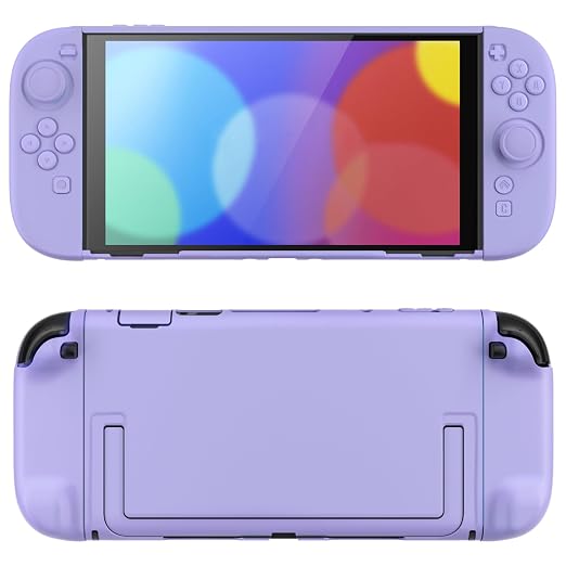 PlayVital Protective Case for Nintendo Switch 2 - Cute Dockable Hard Case Shell for Switch 2 with Thumb Grip & Sticker & Button Caps, Anti-Scratch & Shockproof Cover Skin - Light Violet by PlayVital