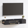GHC Floating TV Stand, Wall Mounted Entertainment Center and Cabinet Shelf, TV Console with Storage，Media Console for DVD Player, Space-Saving Under TV Shelf for Bedroom, Living Room (Black) by GHC