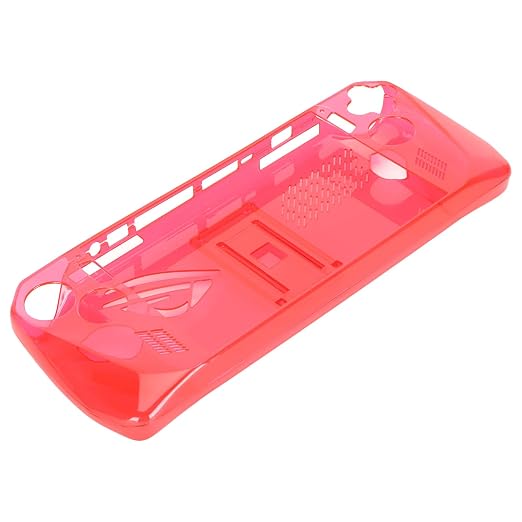 Clear Shockproof TPU Protective Case for ROG Ally Handheld 2023, Transparent Game Console Cover with Foldable Stand and Non - Slip Grip for Gaming Comfort (Transparent Red) - Image 5
